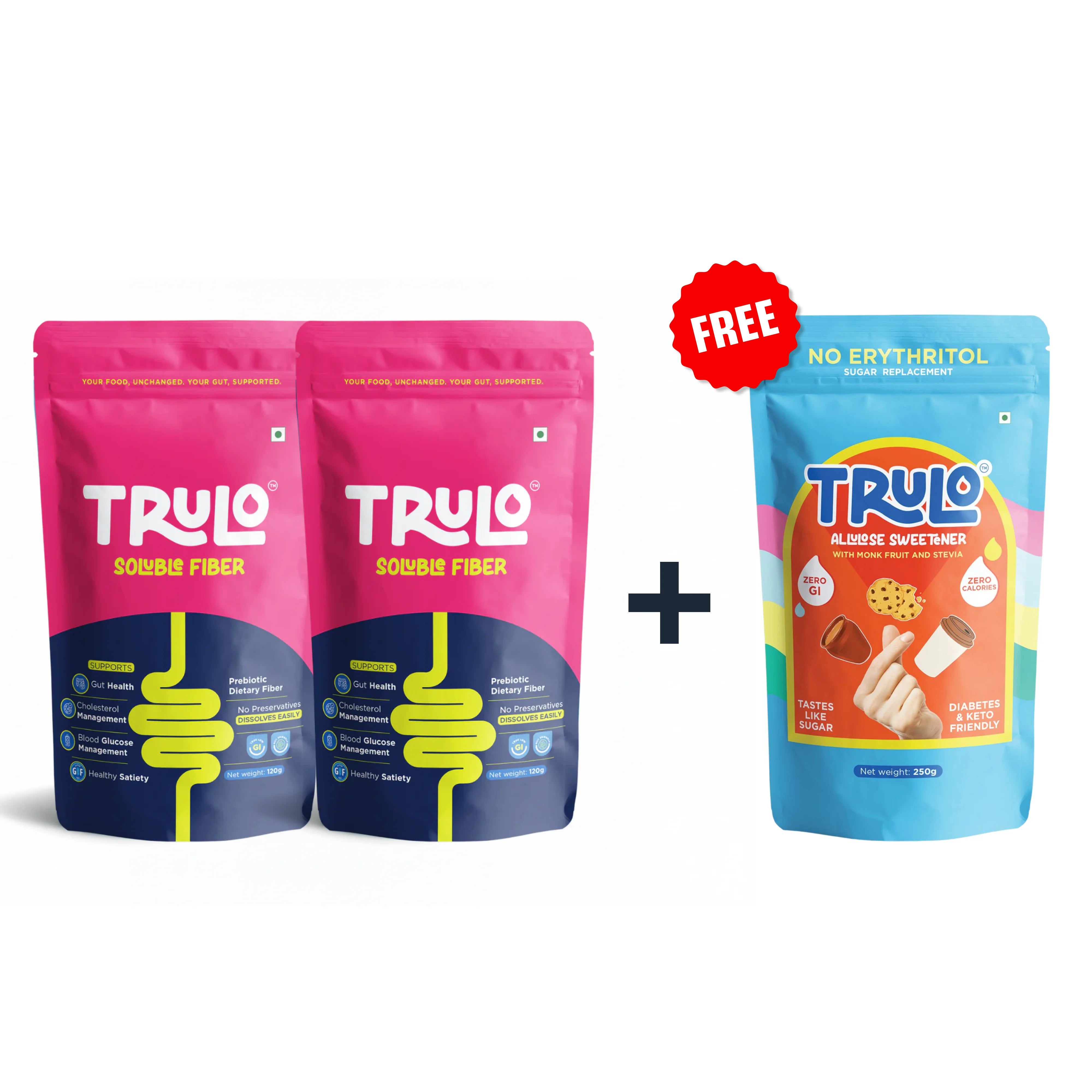 Trulo Sunfiber® Soluble Fiber – Gut Health, Cholesterol & Blood Glucose Support - Pack of 2