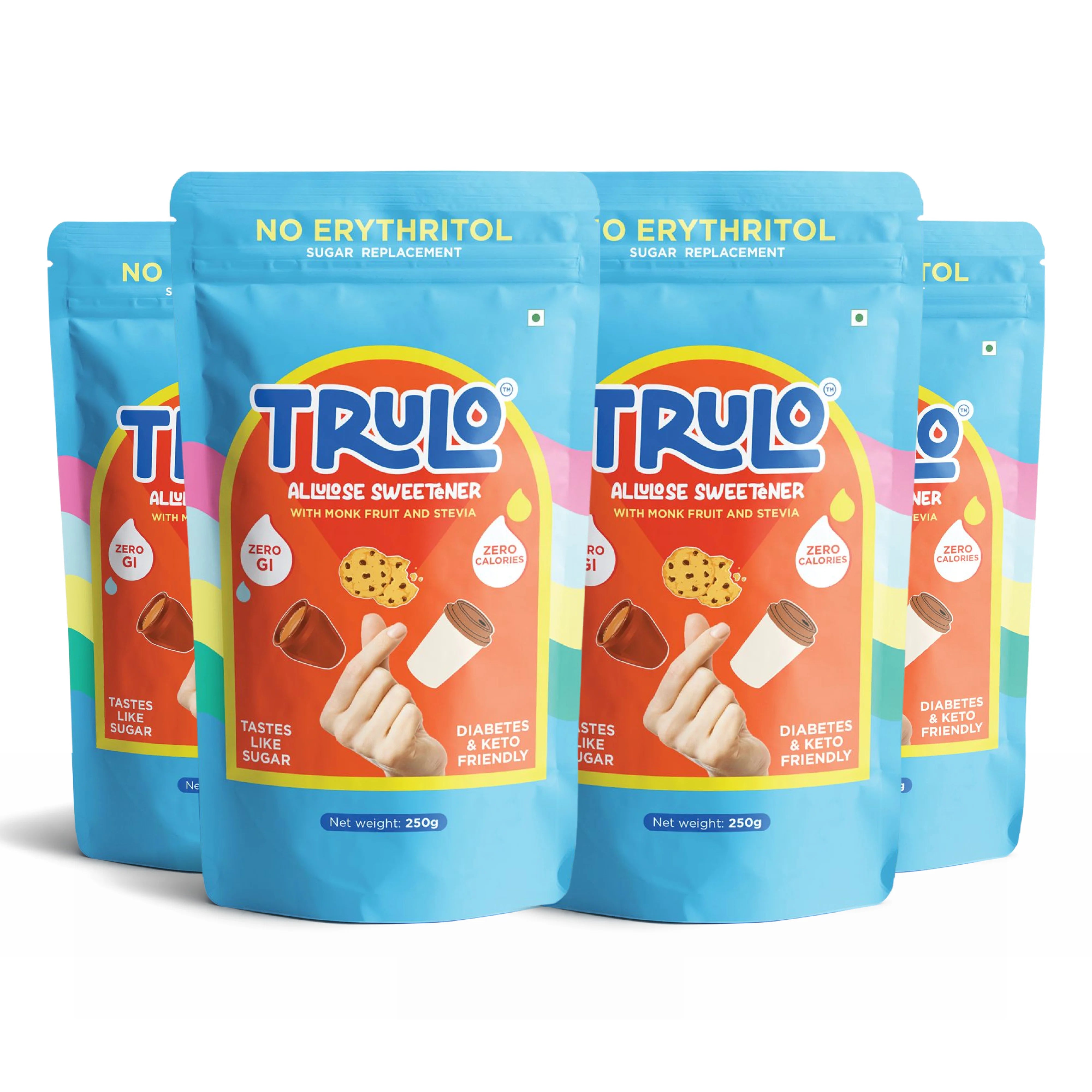 Trulo ‘No Erythritol’ Allulose Sweetener with Monk Fruit and Stevia – Low GI Sugar Alternative