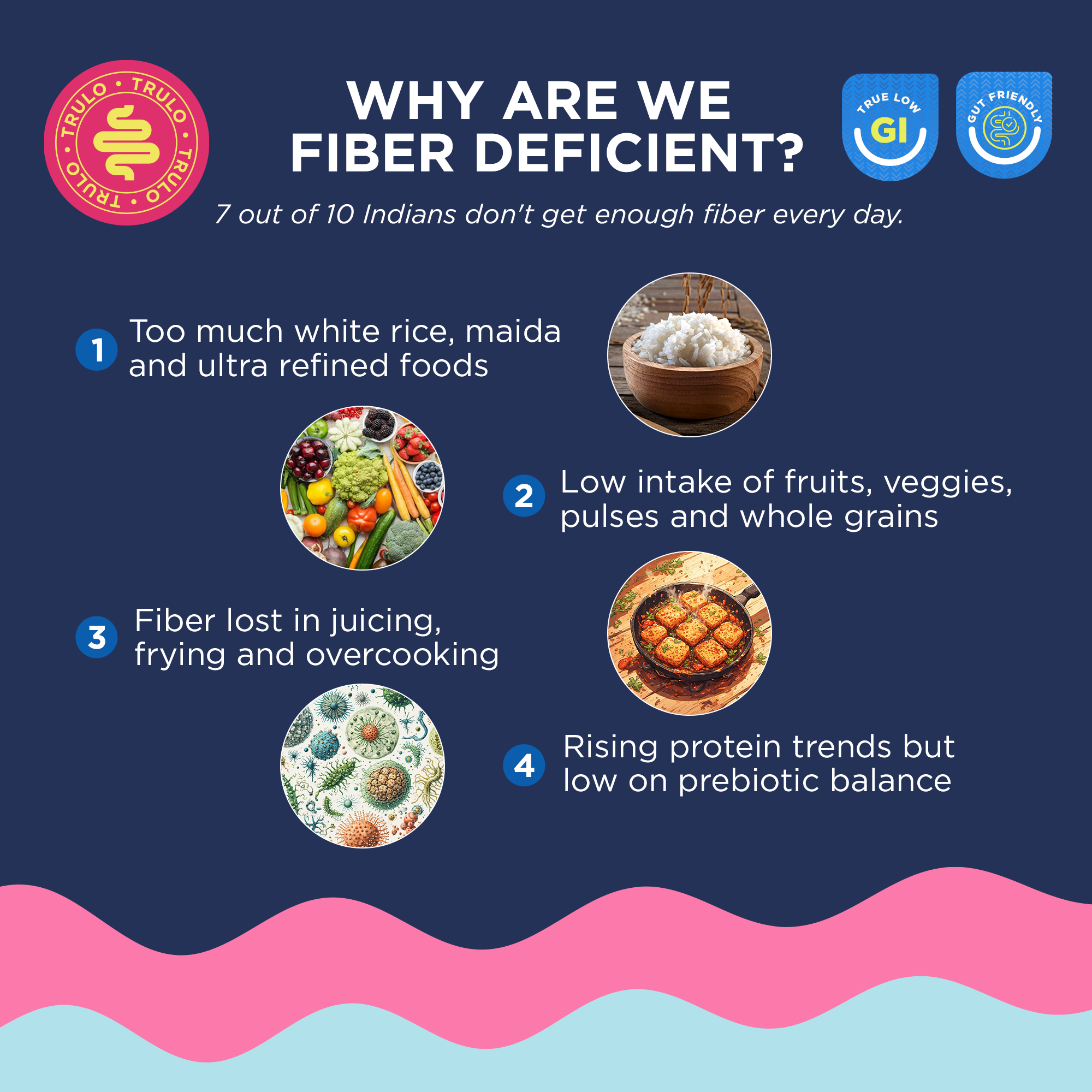 Trulo Prebiotic Fiber Supplement Powder | Sunfiber® PHGG | Supports Gut Health, Digestion, Blood Sugar & Cholesterol | Diabetic Friendly | Gluten-Free, Low GI 120g