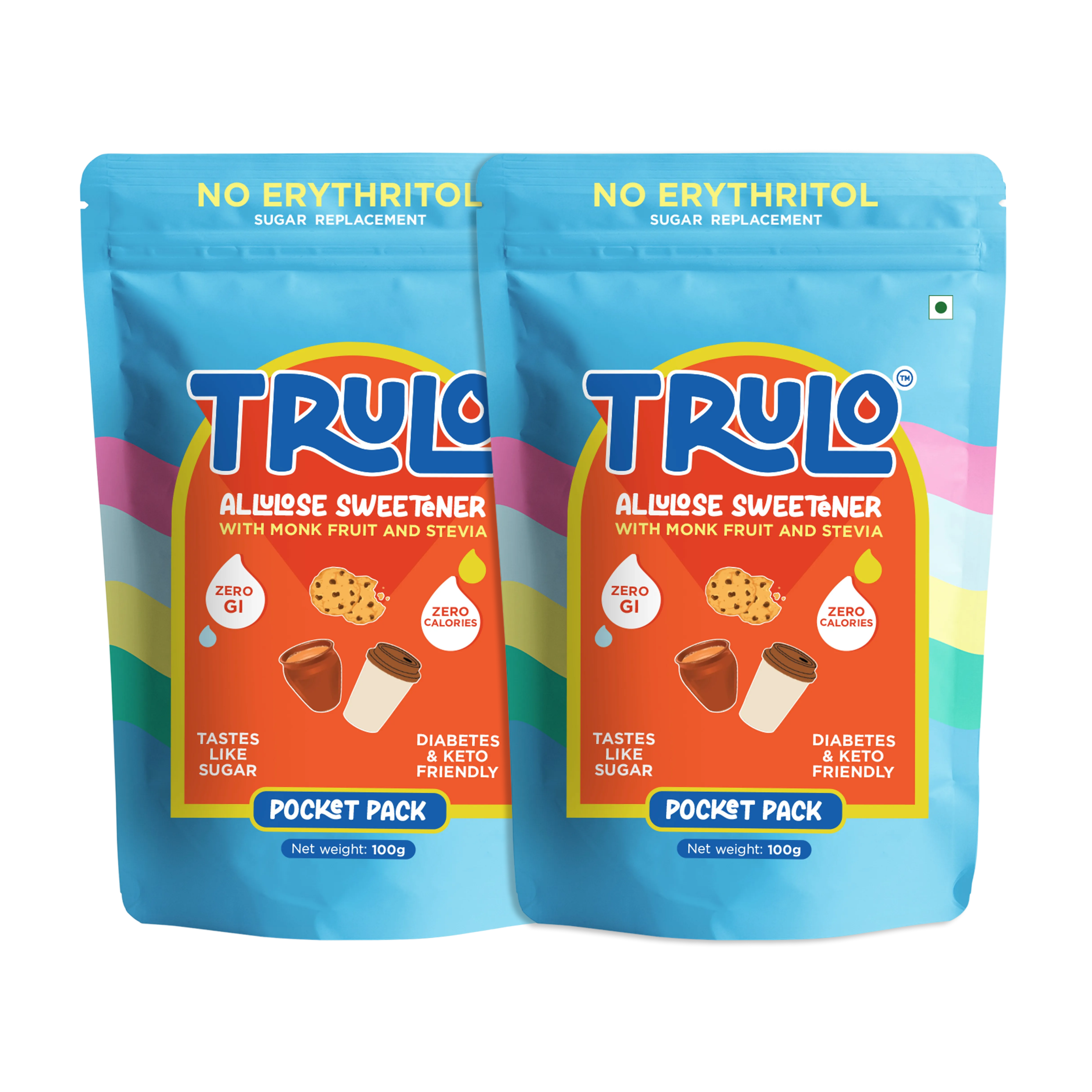 Trulo ‘No Erythritol’ Allulose Sweetener with Monk Fruit and Stevia – Low GI Sugar Alternative