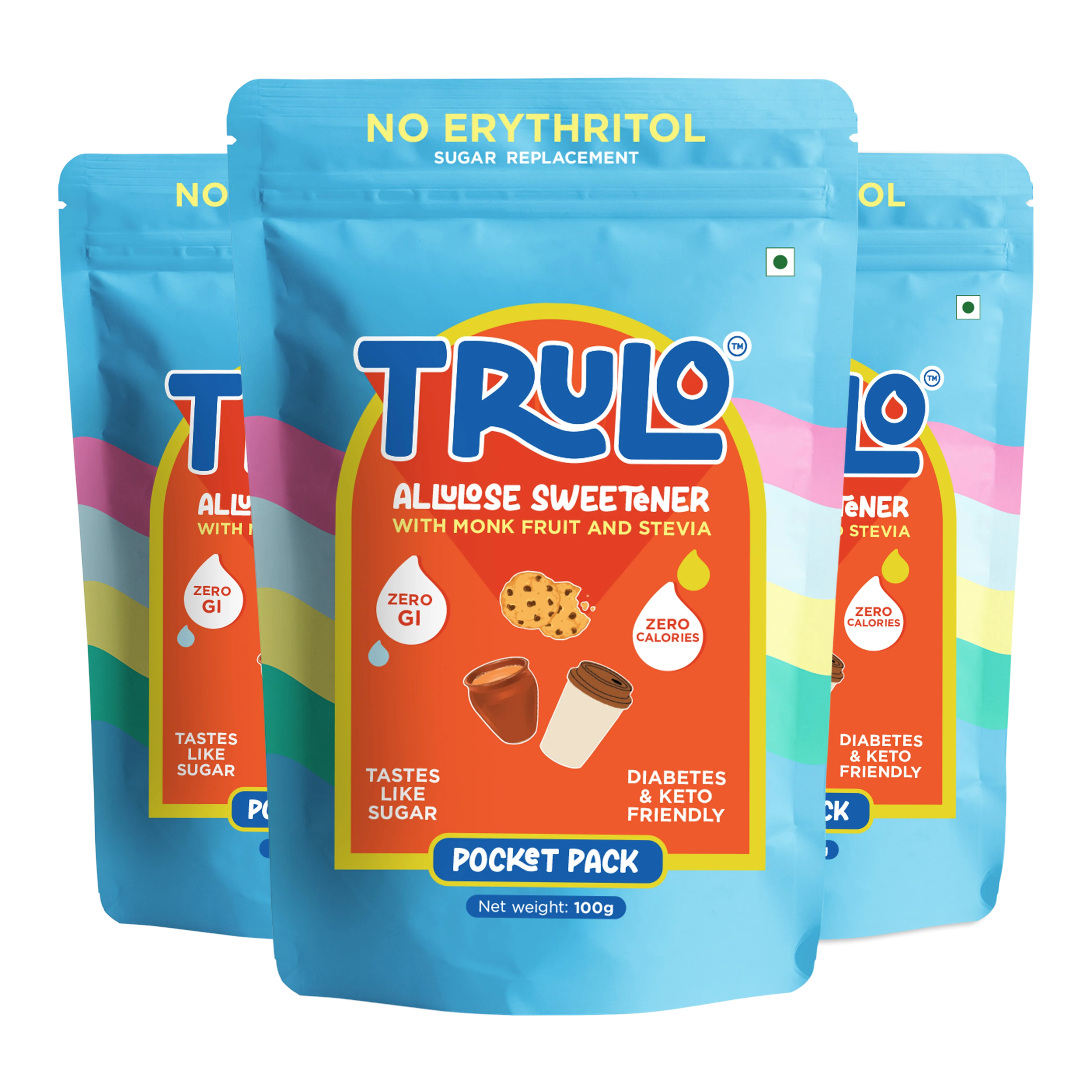 Trulo ‘No Erythritol’ Allulose Sweetener with Monk Fruit and Stevia – Low GI Sugar Alternative