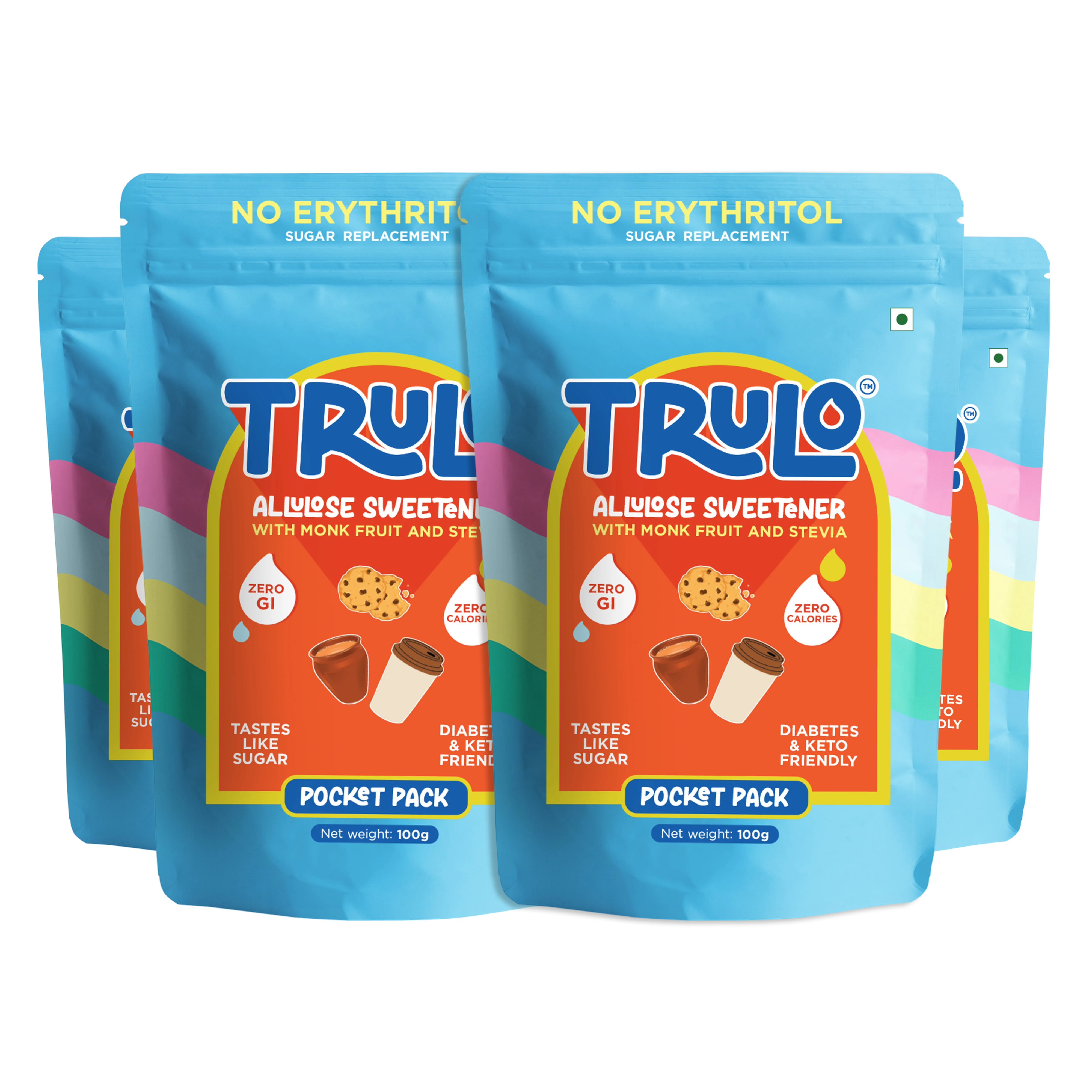 Trulo ‘No Erythritol’ Allulose Sweetener with Monk Fruit and Stevia – Low GI Sugar Alternative